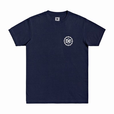 DC Chained Up Men's Navy T-Shirt Australia Online SAB-641